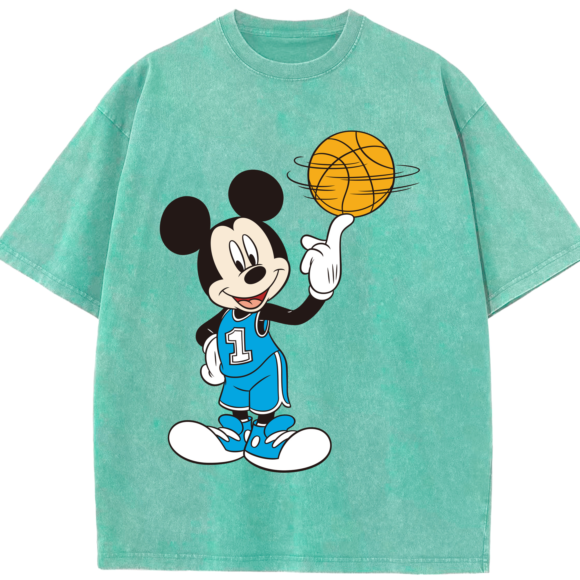（画像用） ミッキーマウス Mickey Mouse 綿100% ヴィンテージ風 半袖Tシャツ（フロントプリント）
